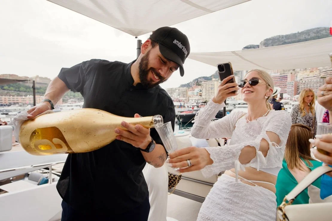 Monaco Trackside Hospitality Champagne on Yacht
