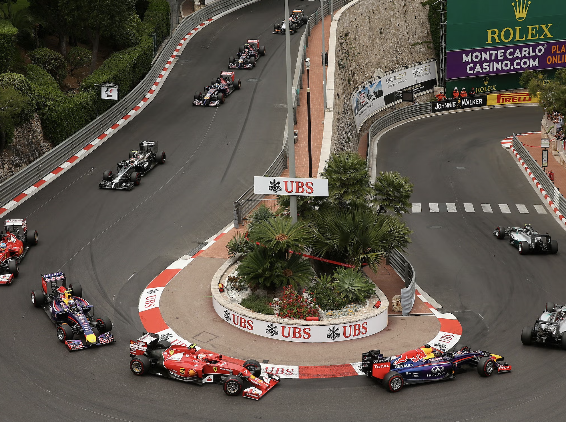 F1 Grand Prix Circuit with UBS and Rolex branding on show