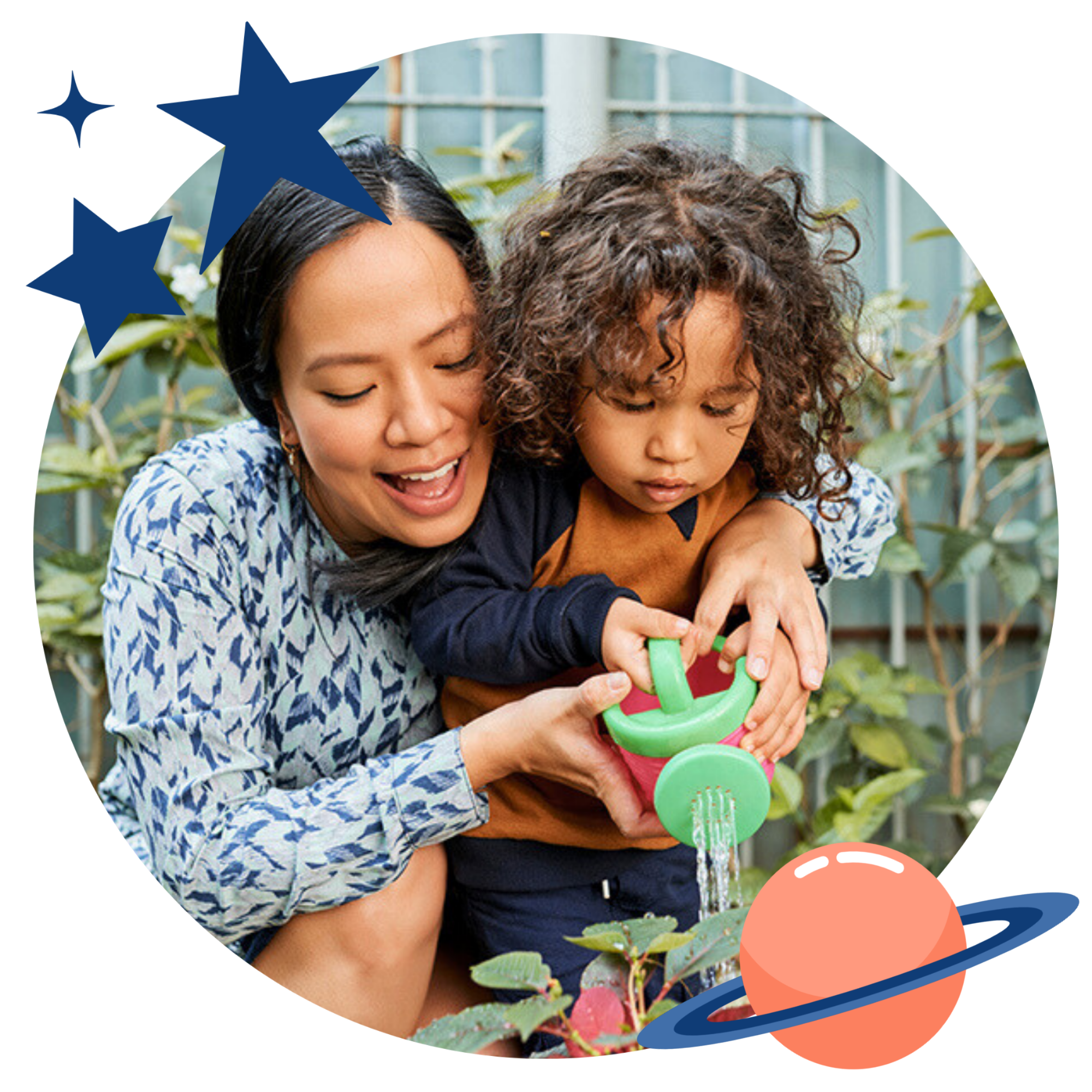 Child watering plants with the help of an ABA therapist during ABA therapy for kids in Apollo, Beach, FL