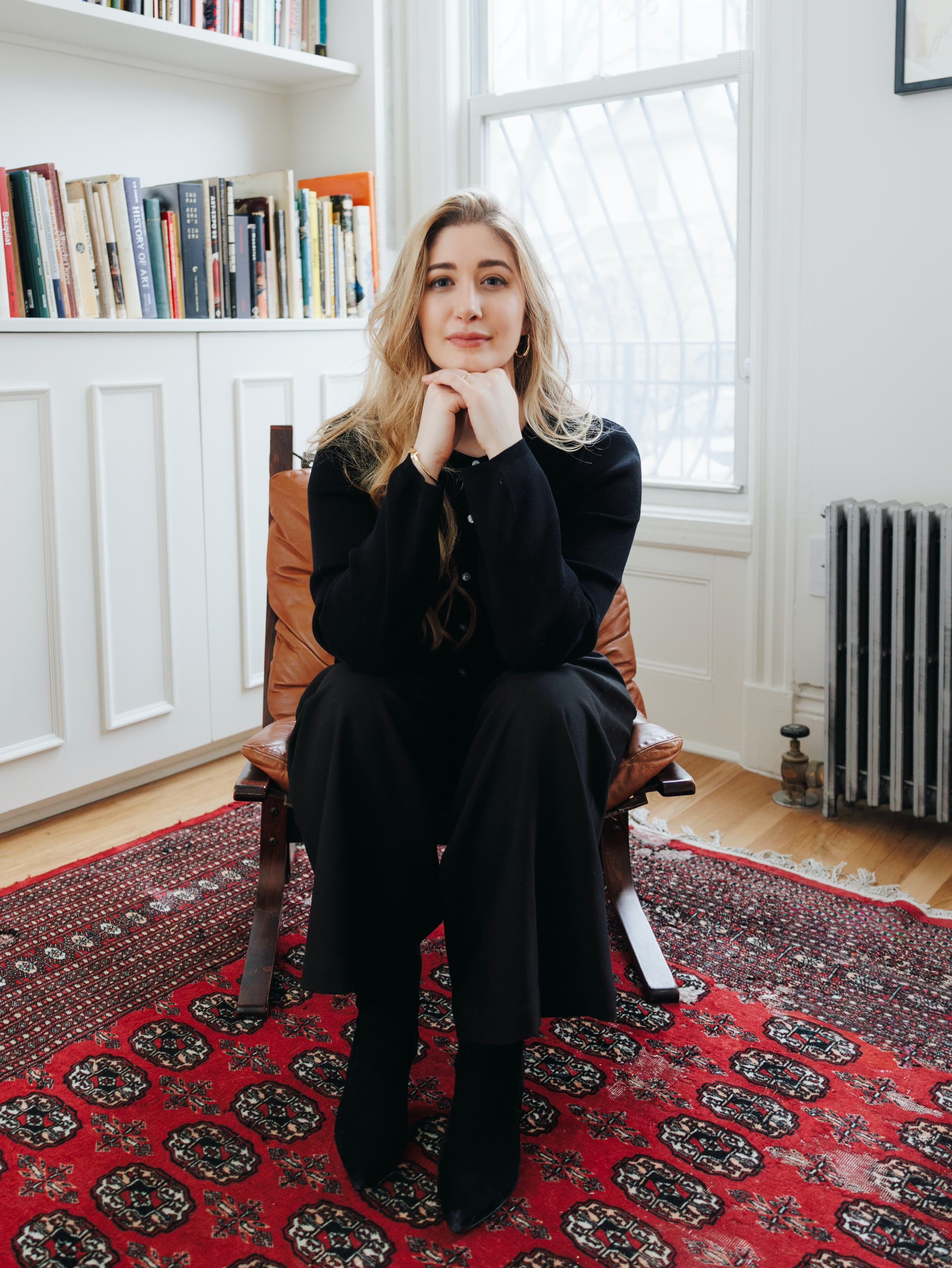 New York therapist Laura Rothkopf sits in her office