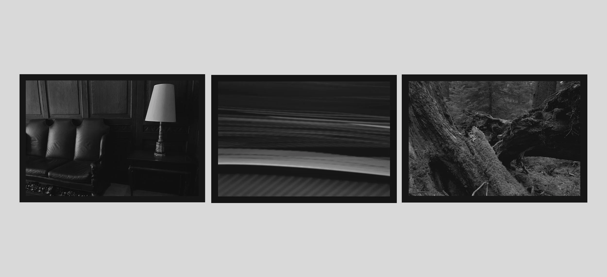 Le fond du narrateur, triptyque, 3 épreuves argentiques, 78 x 338 cm (1990)