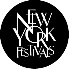 Logo for New York Festivals with stylized text in black and white.