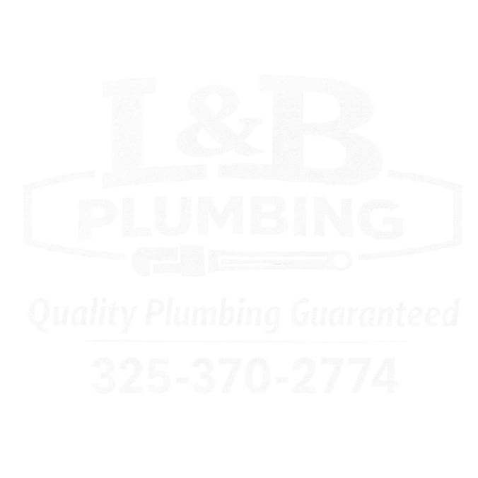 L&B Plumbing logo with a wrench icon; plumbing services in Abilene. Quality Plumbing Guaranteed 325-370-2774.