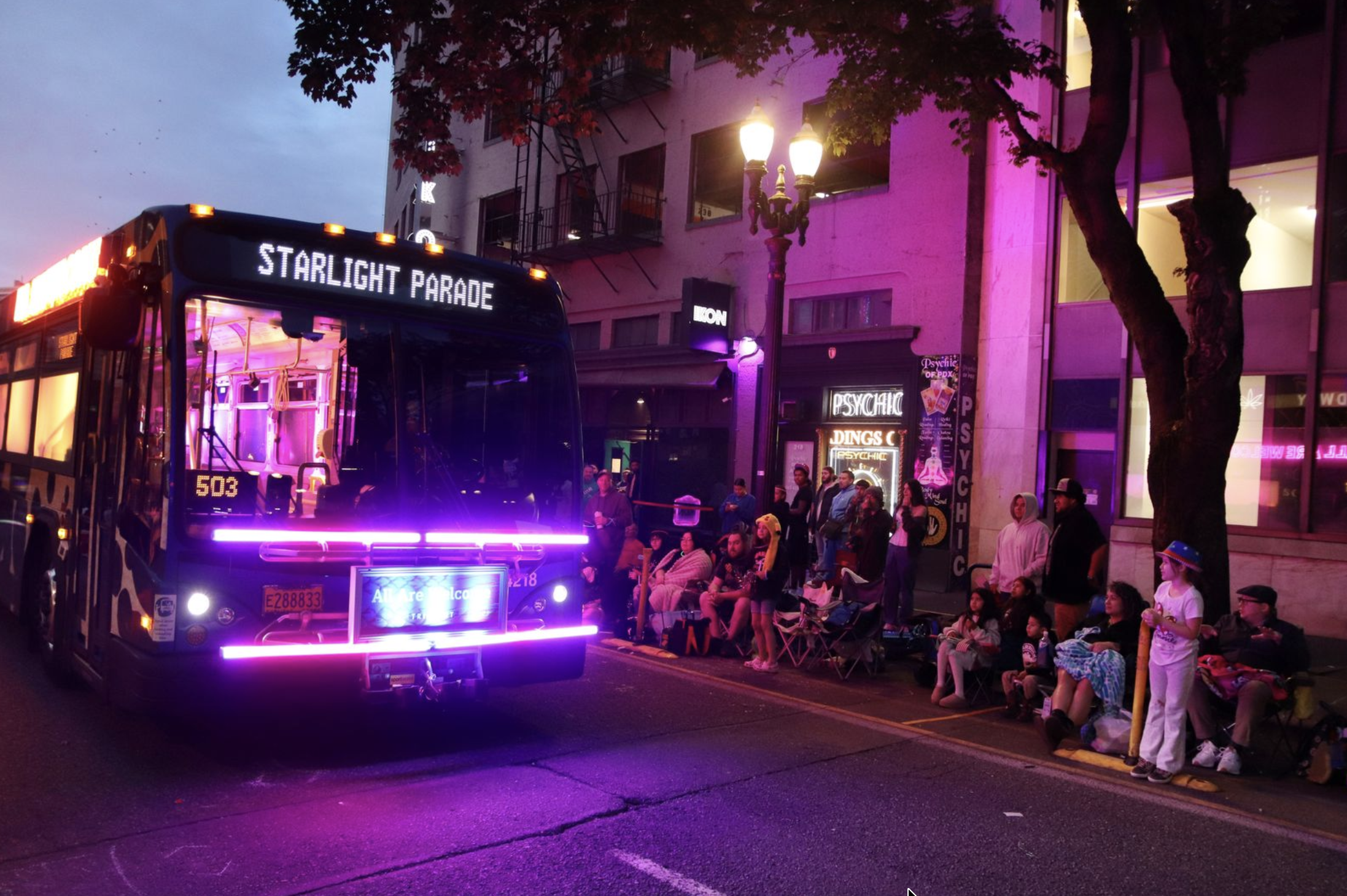 CareOregon Starlight Parade downtown Portland nighttime event TriMet Rose Festival - FinksCo evening event production