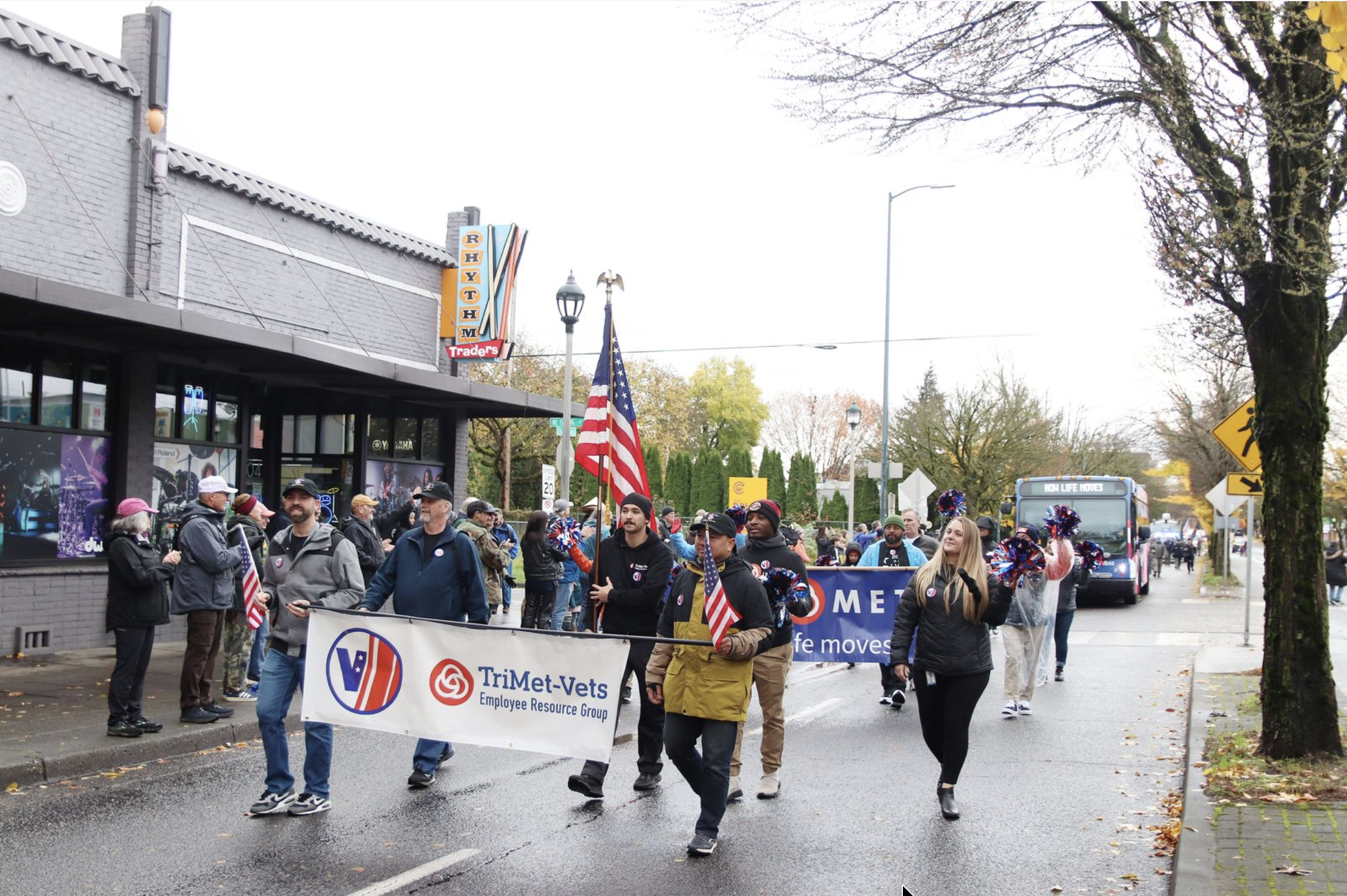 Portland Veterans Day Parade NE Portland community event veteran recognition - FinksCo parade production support