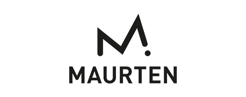 Logo with a stylized letter M and an exclamation mark above the name MAURTEN.