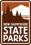 New Hampshire State Parks logo featuring mountains, trees, and text