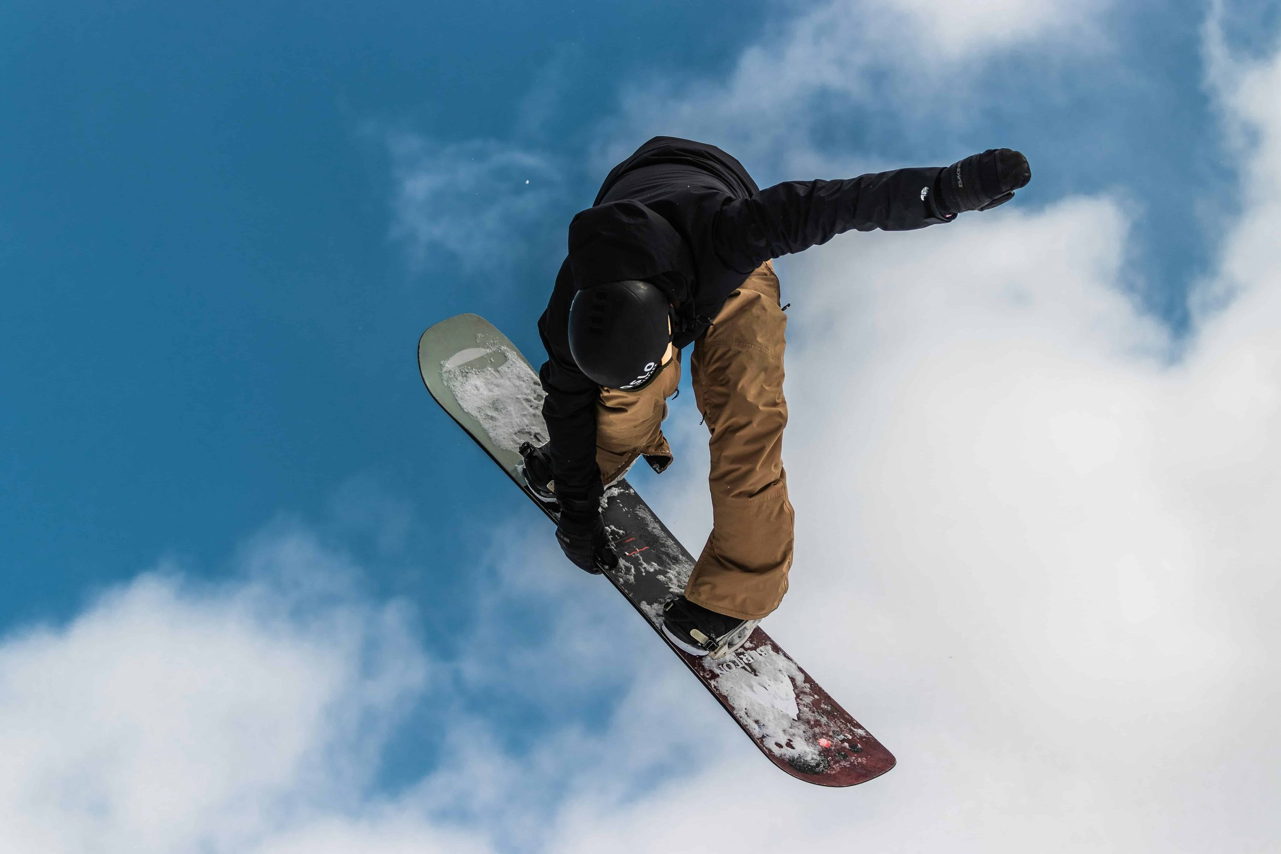 Gear shopping snowboarder