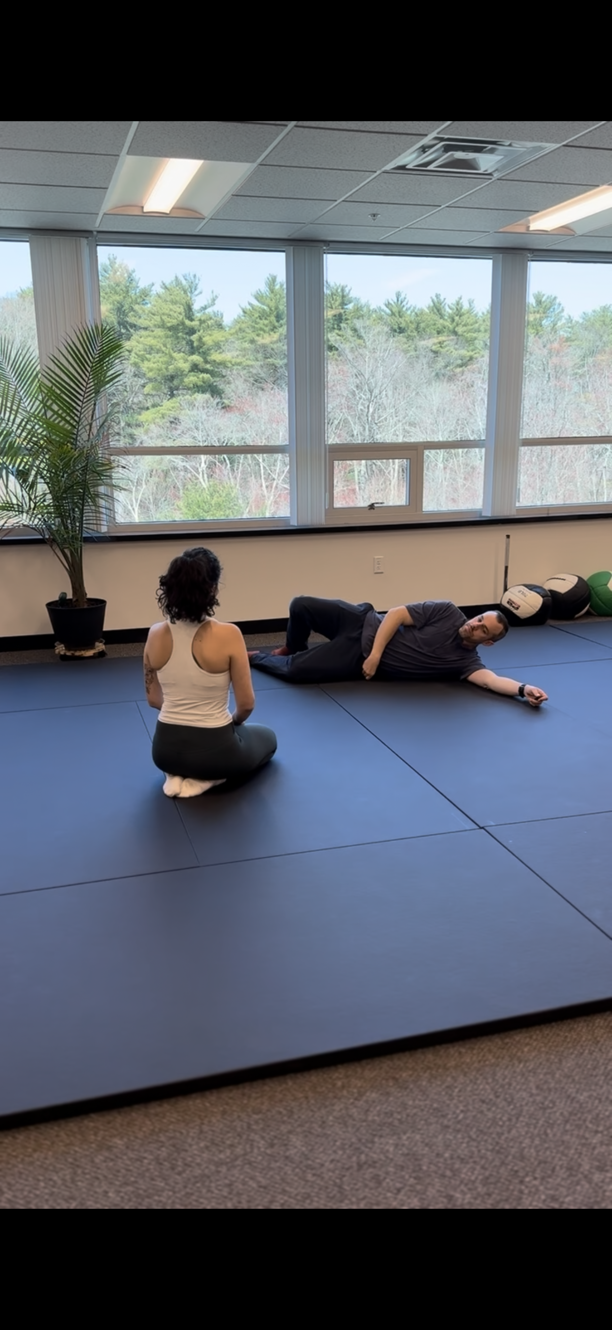 Self myofascial release technique demonstrated at Aligned Performance in Beverly MA to reduce pain and improve movement
