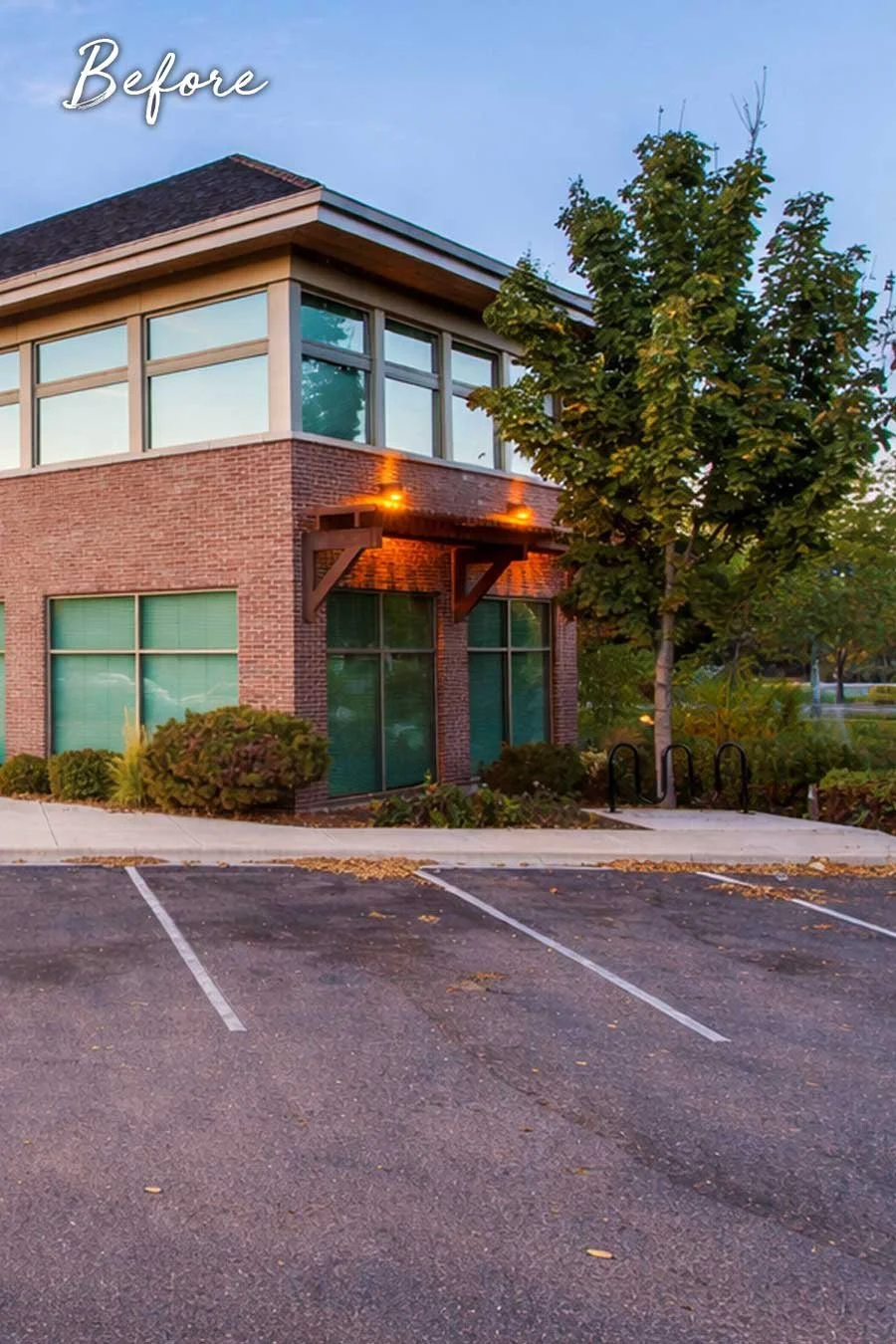 professional cleaning service for dirty parking lot pavement