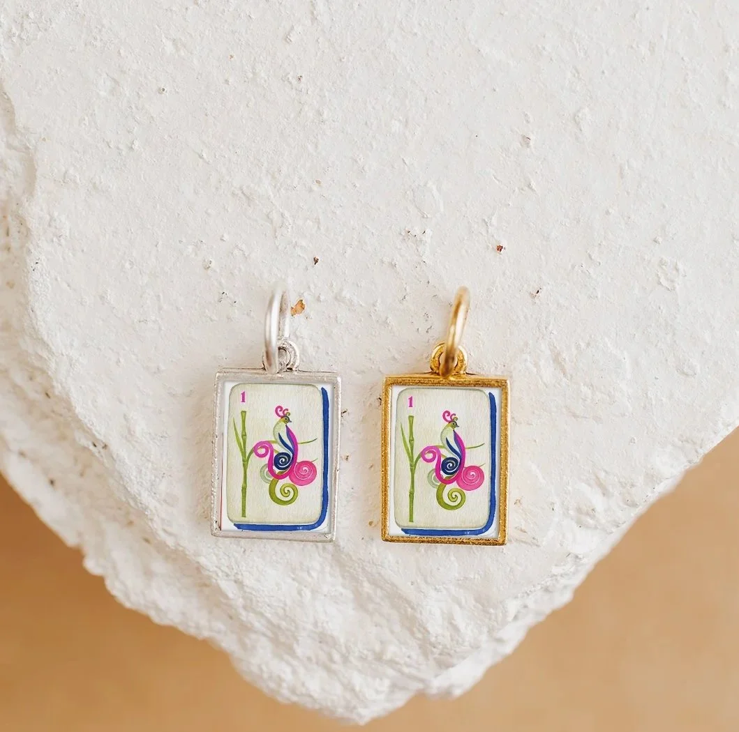 Mahjong Bam Colorful Bird Charm