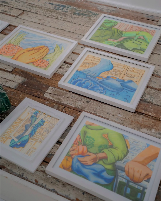 Rustic table setting at one of Laurie’s customers wedding.