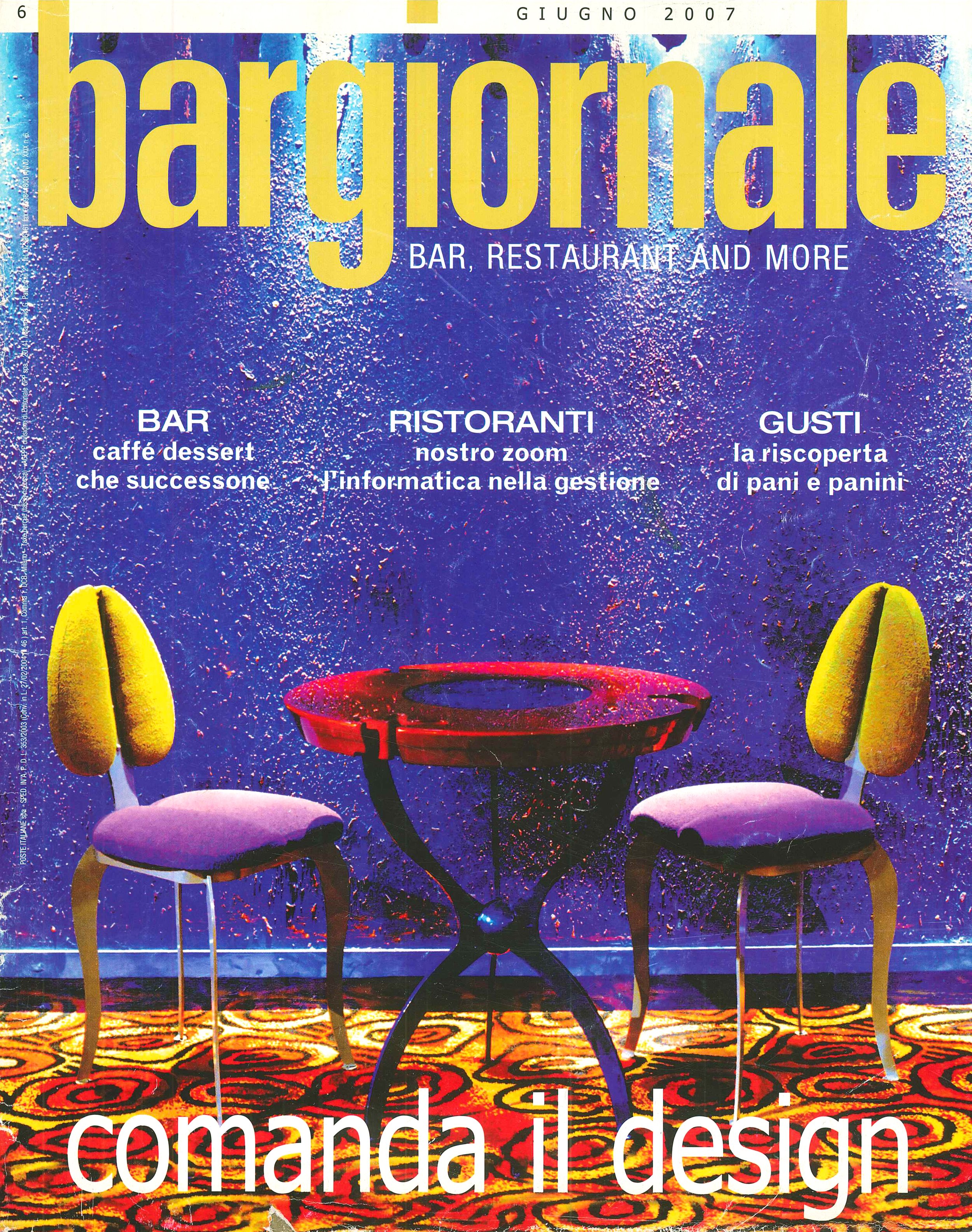 Copertina di una rivista intitolata 'bargionale' di giugno 2007, con sedie e un tavolo nel titolo