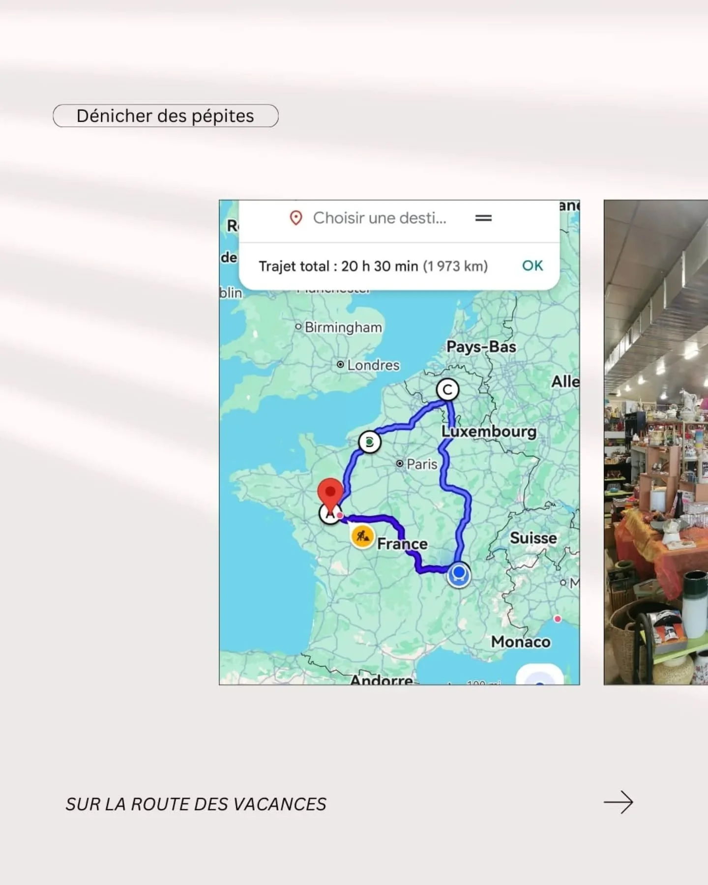 Des vacances version brocante : chiner, fouiller, d&eacute;nicher des p&eacute;pites, pour vous proposer des nouveaut&eacute;s &agrave; venir ✨
Sur la route, de belles retrouvailles, des rires et un coup de c&oelig;ur renouvel&eacute; pour une ville 