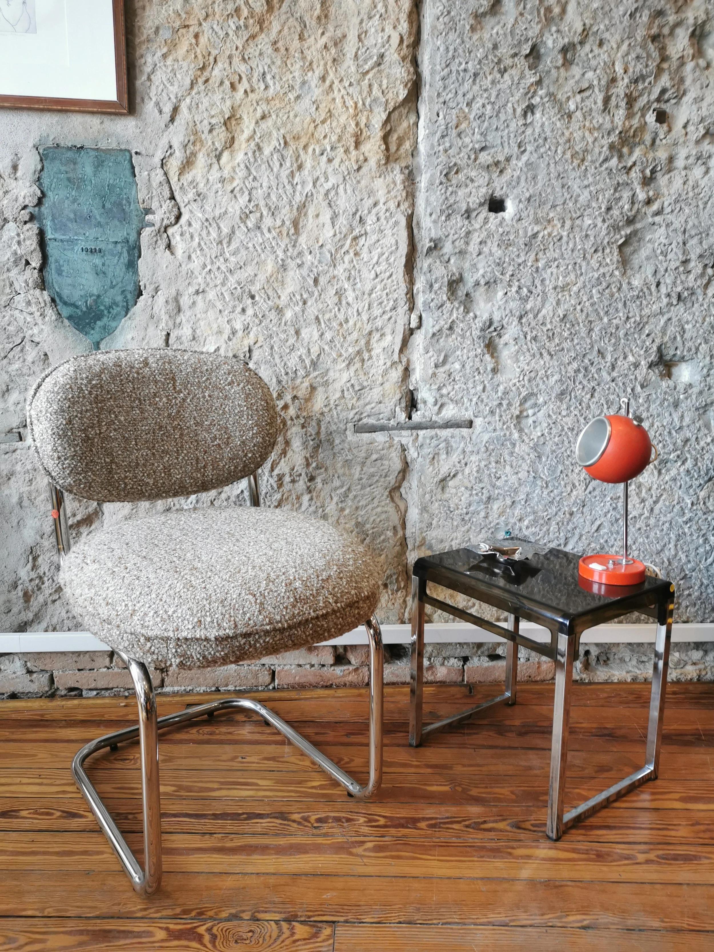 Table d'appoint en plexiglas fumé Marc Berthier