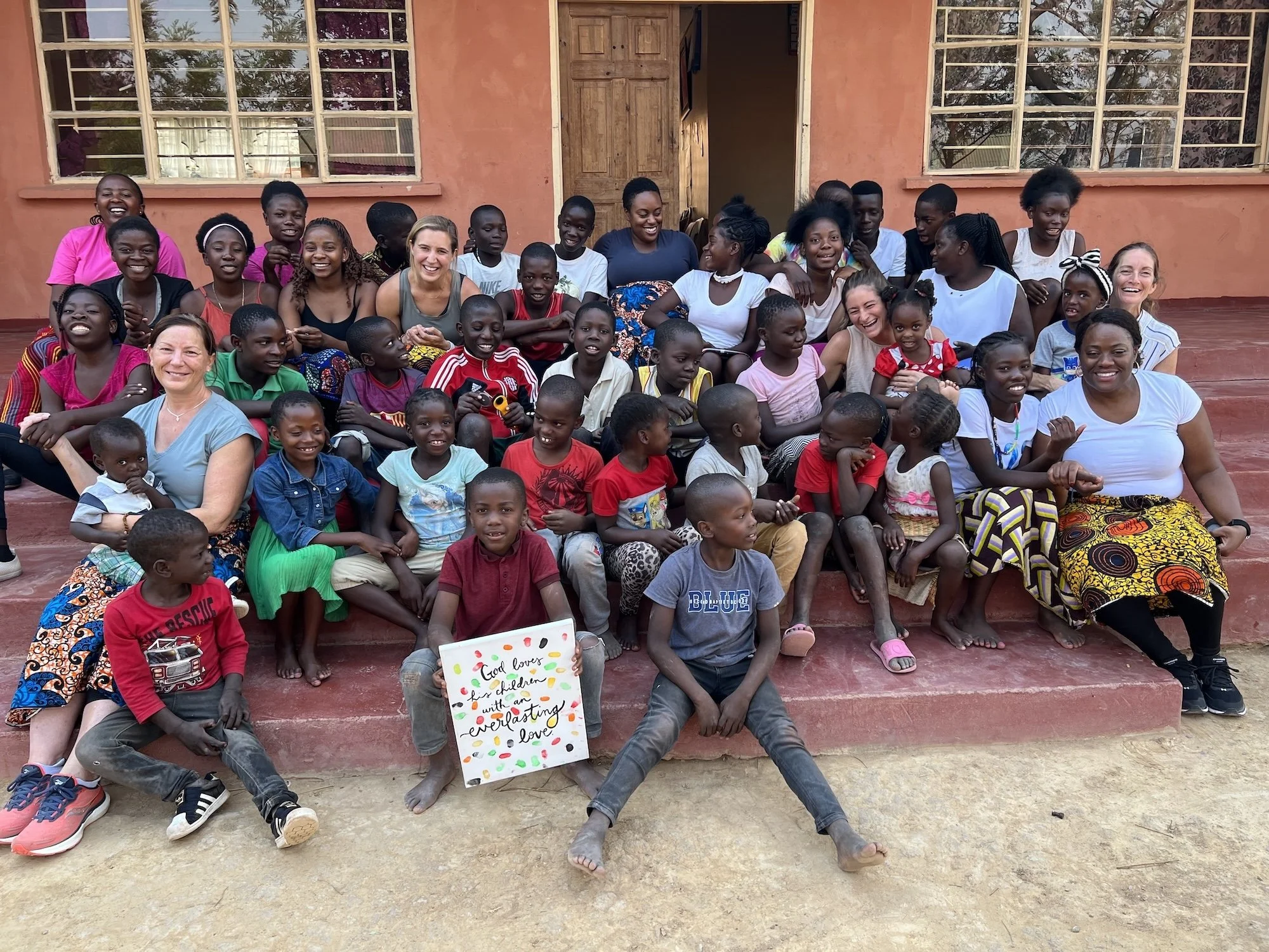 Missions team with the kids