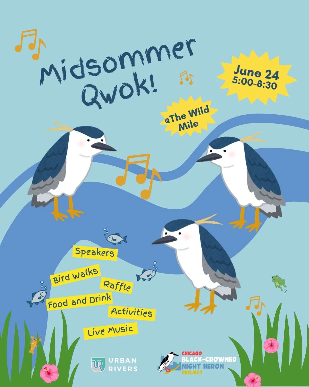 Big news, Qwokers! On June 24th, we're teaming up with @urbanrivers  to celebrate our favorite bird at the Wild Mile! The event will run from 5-8:30pm and will include mini bird walks, activities, speakers, S&rsquo;mores, music, and a Raffle! Details