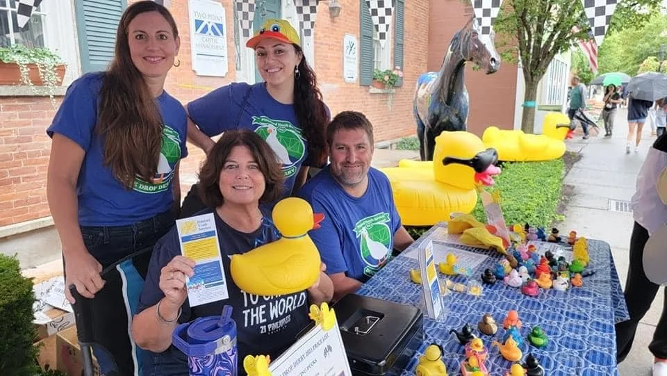 volunteers at duck drop