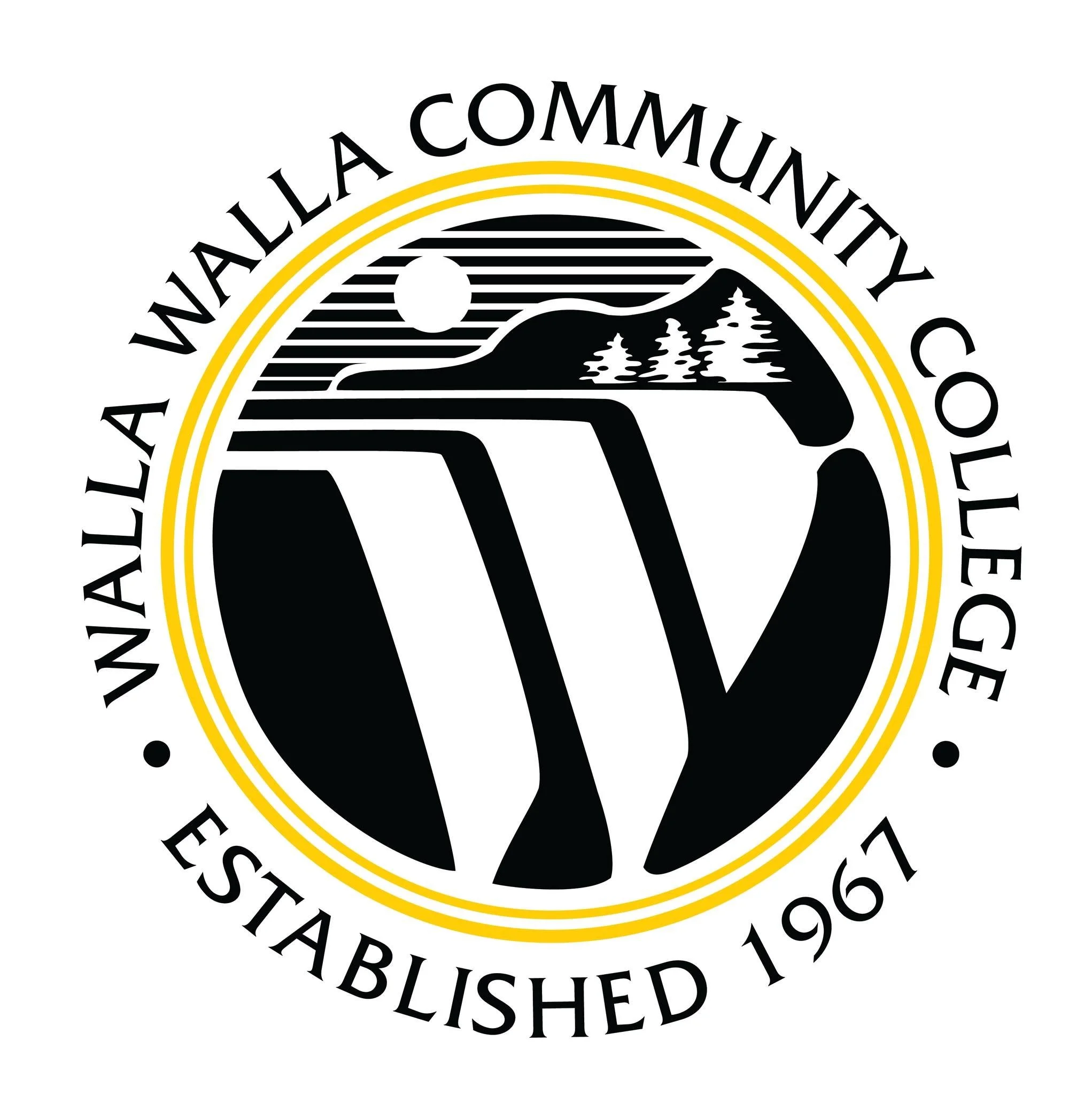 Seal with trees, water, sun, and converging lines, surrounded by the text 'Valleyland' and 'Established 1964'.