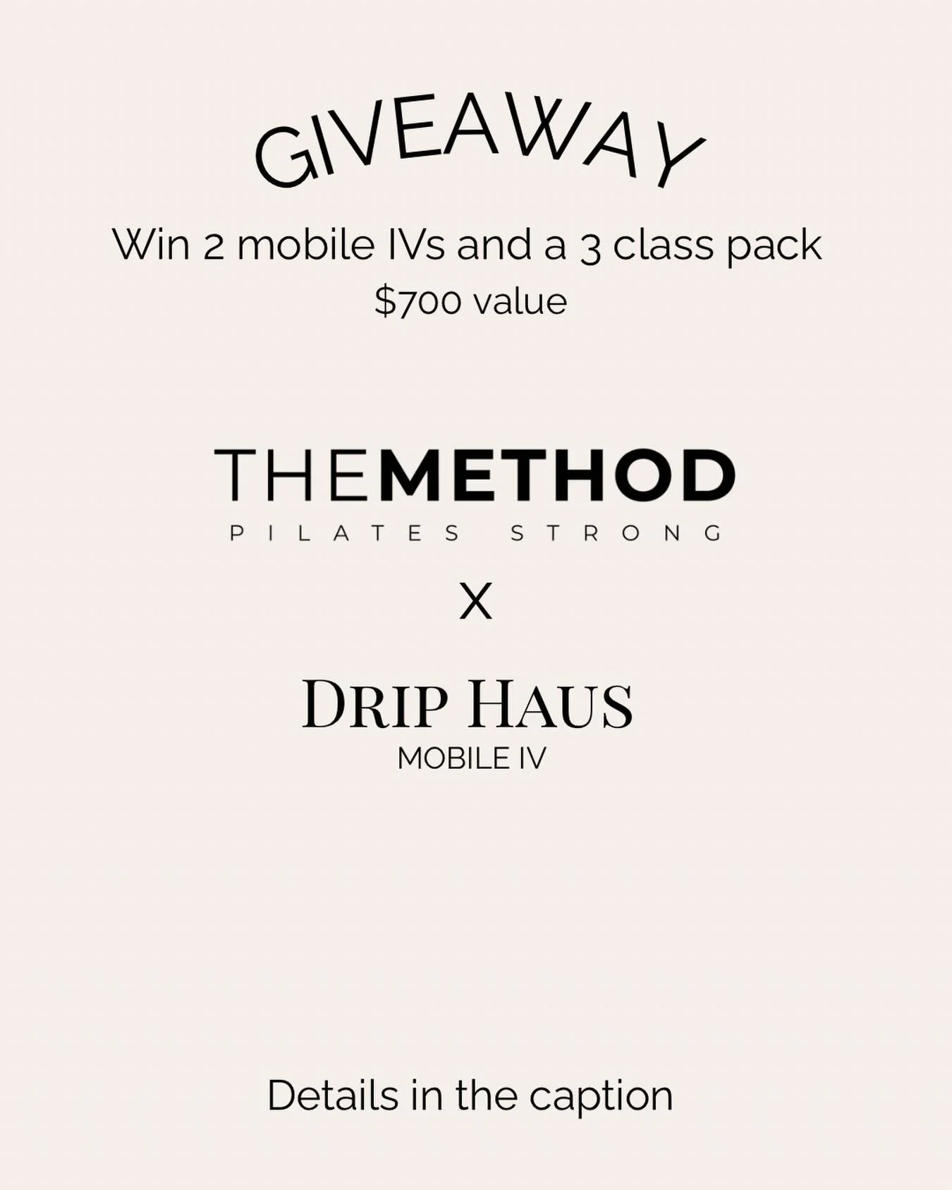 your dream wellness reset
we teamed up with @themethod.pilates to give away
2 Mobile IVs from Drip Haus + 3 strength reformer classes at The Method (redeemable at either location)

feel better. look better. move better. 

to enter:
follow both accoun