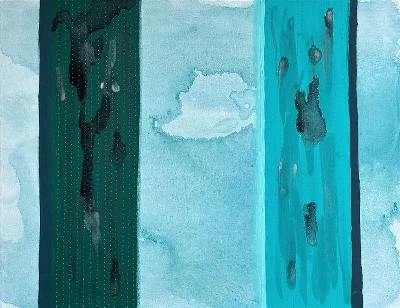 "Anclado desde el origen" - 72 x 92 cm - Acuarela y acrílico sobre lienzo