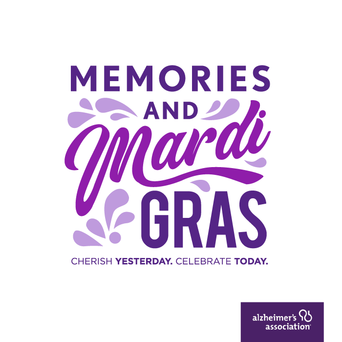 Event Logo for the Alzheimer's Association's, "Memories and Mardi Gras Gala" in Lubbock, TX 
