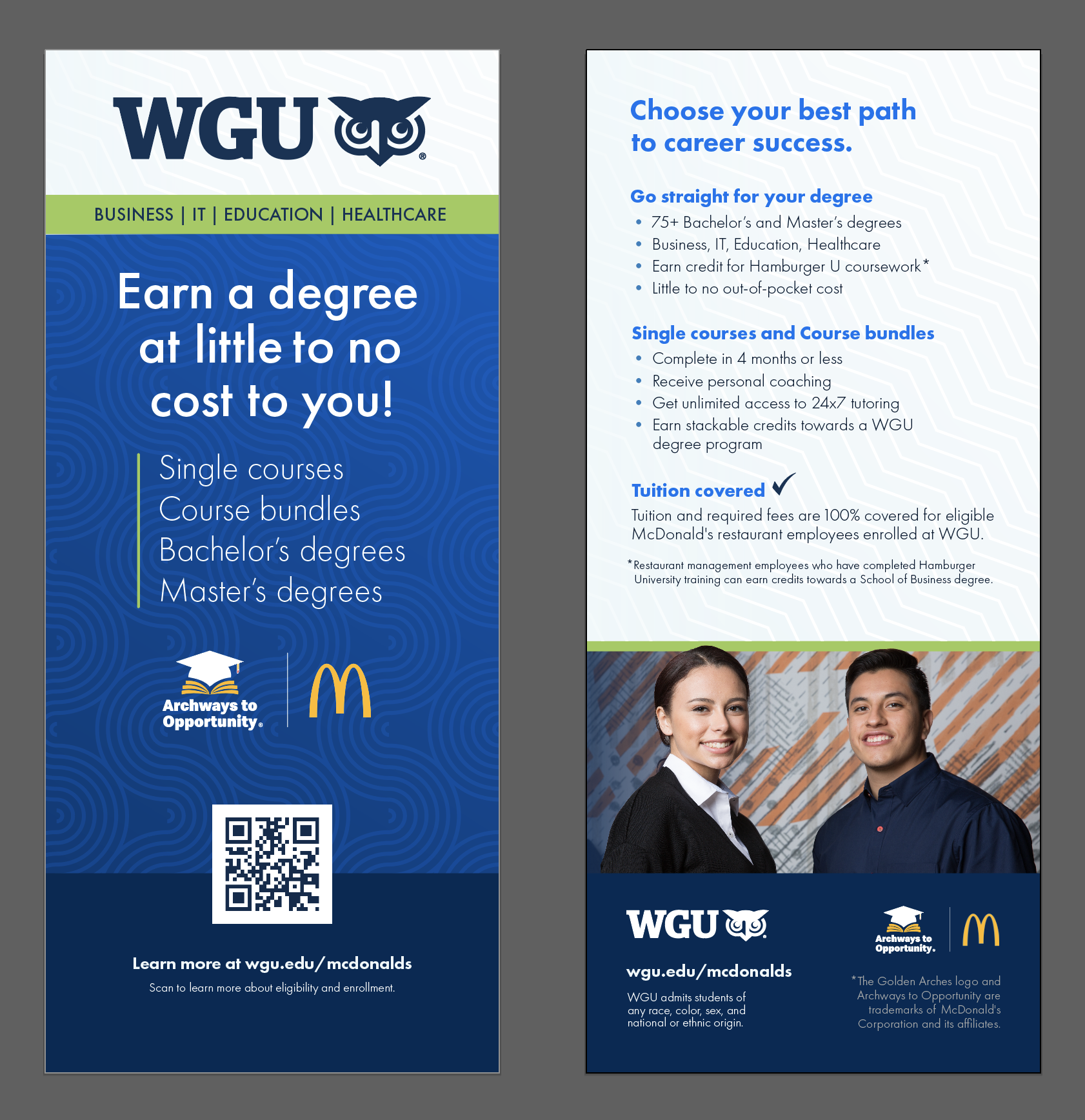 B2B2C McDonalds Breakroom Rack Card for Restaurant Employees