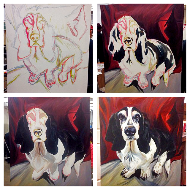 "Mr. Boots" Acrylic on Canvas 18x24" - The Process