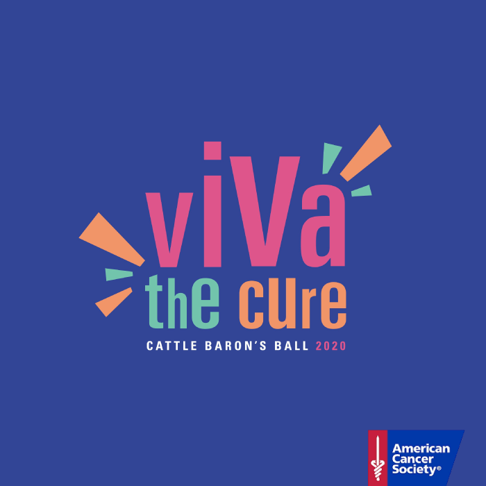 Event Logo for the American Cancer Society's Annual "Cattle Baron's Ball", "Viva the Cure" in Lubbock, TX