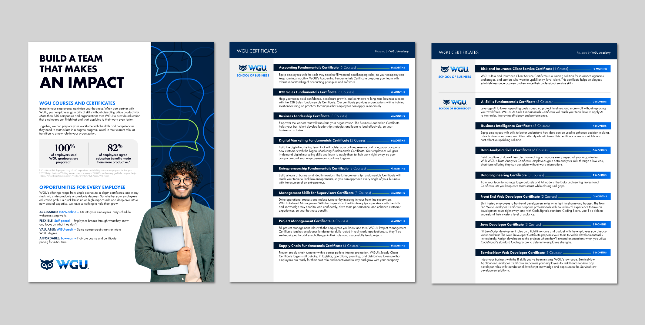 B2B Flyer for WGU Certificates