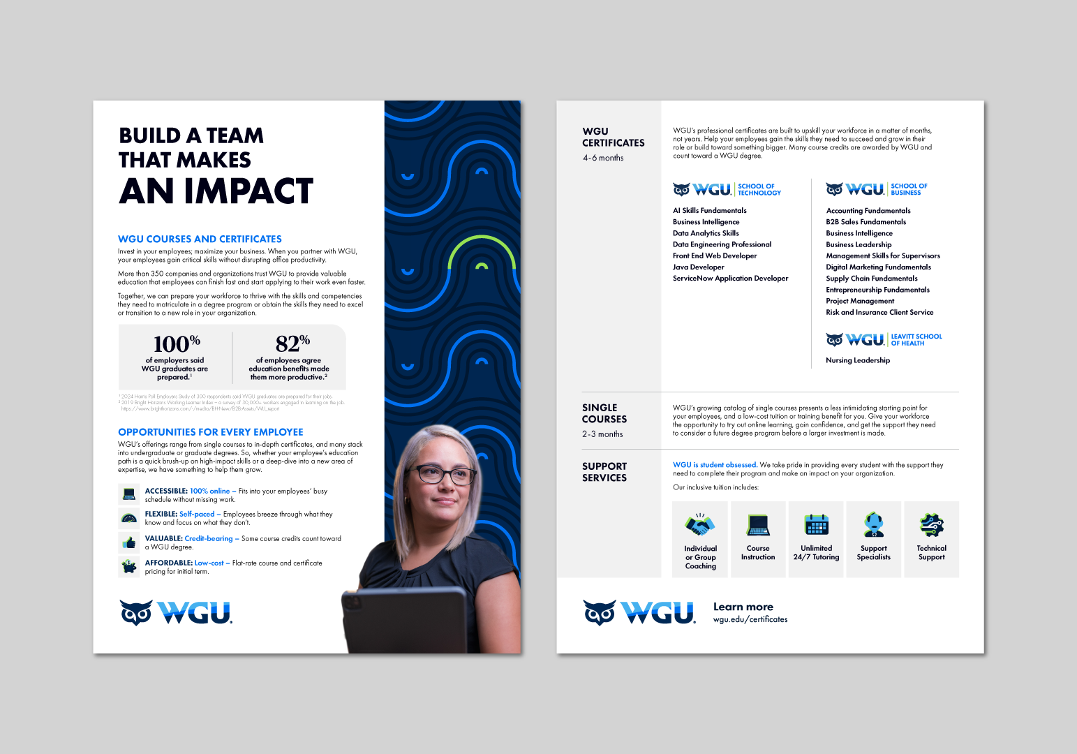 B2B Flyer for WGU Certificate Pathways