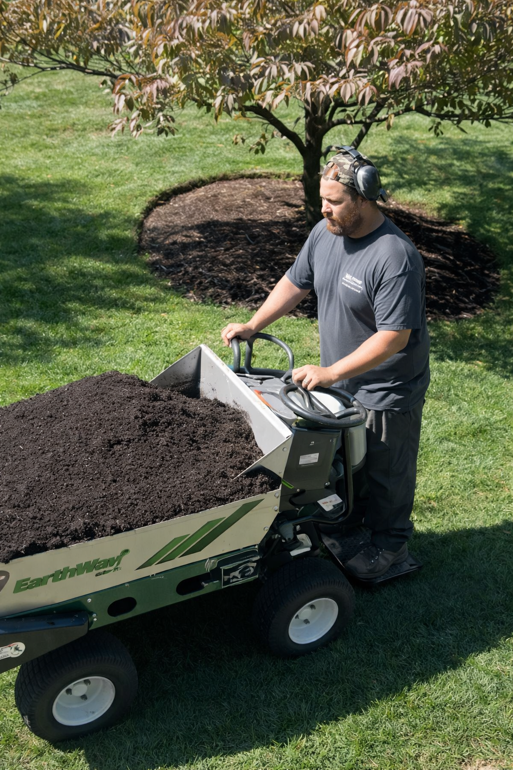 Anthony top dressing a lawn