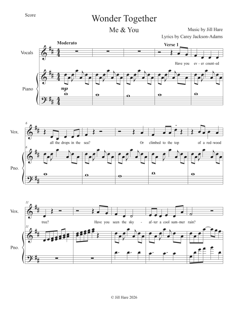 Wonder Together: Full Score (Vocals & Piano)