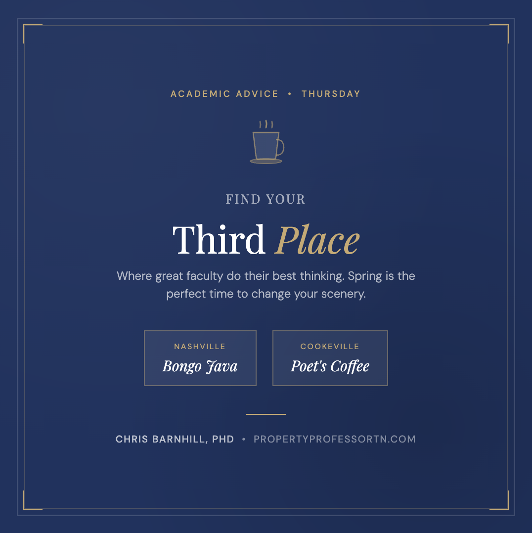 Tips for Academics: Finding your third place