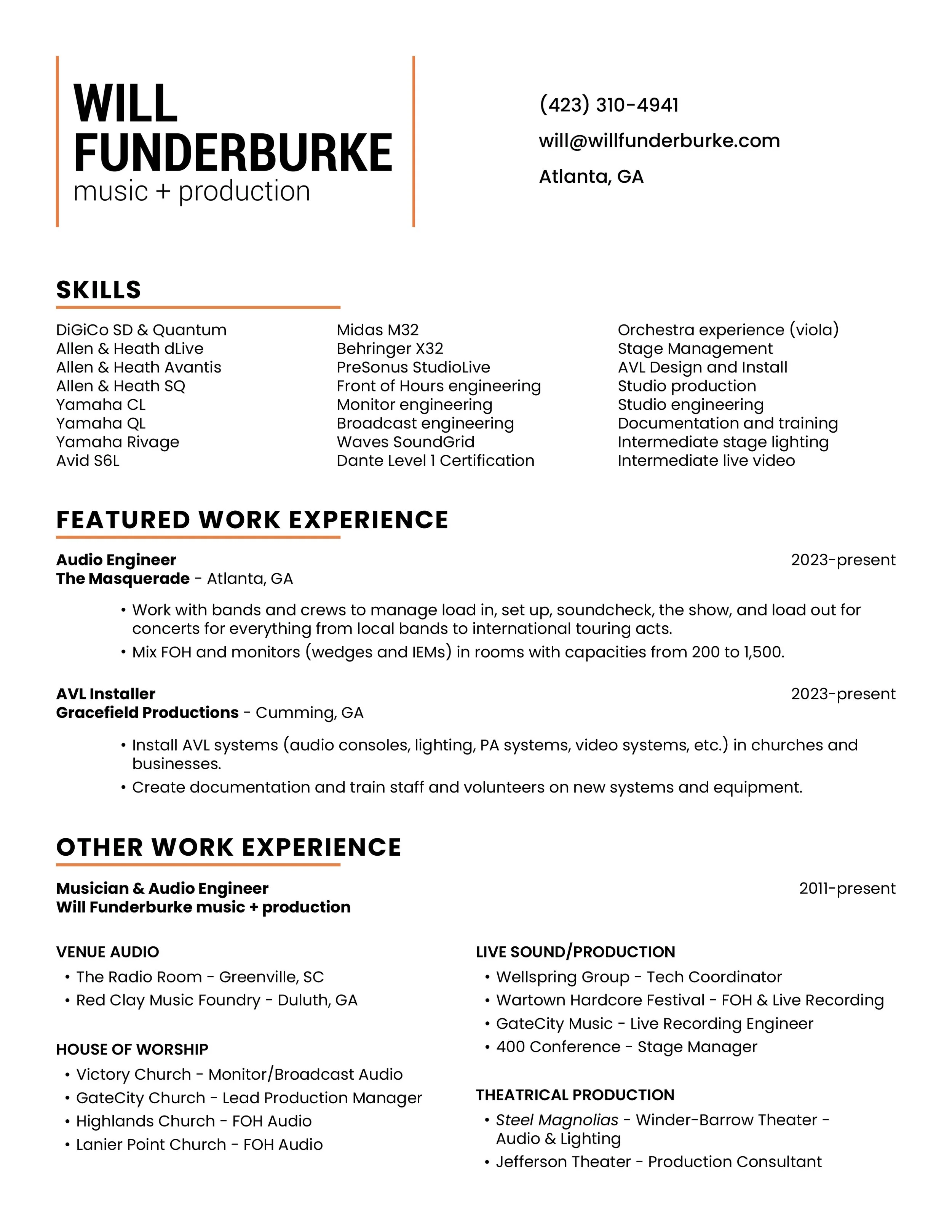 Will Funderburke Resume