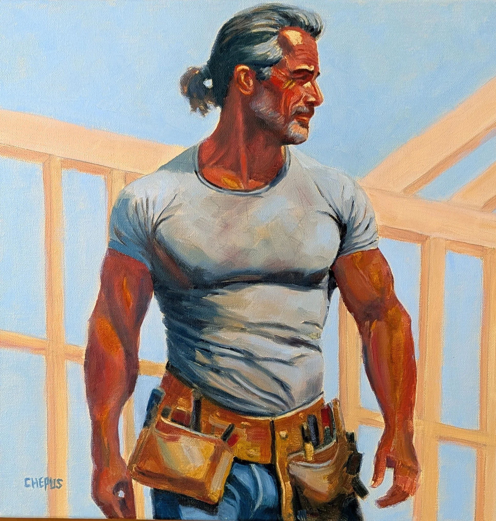 The Builder oil 16x16 $1600