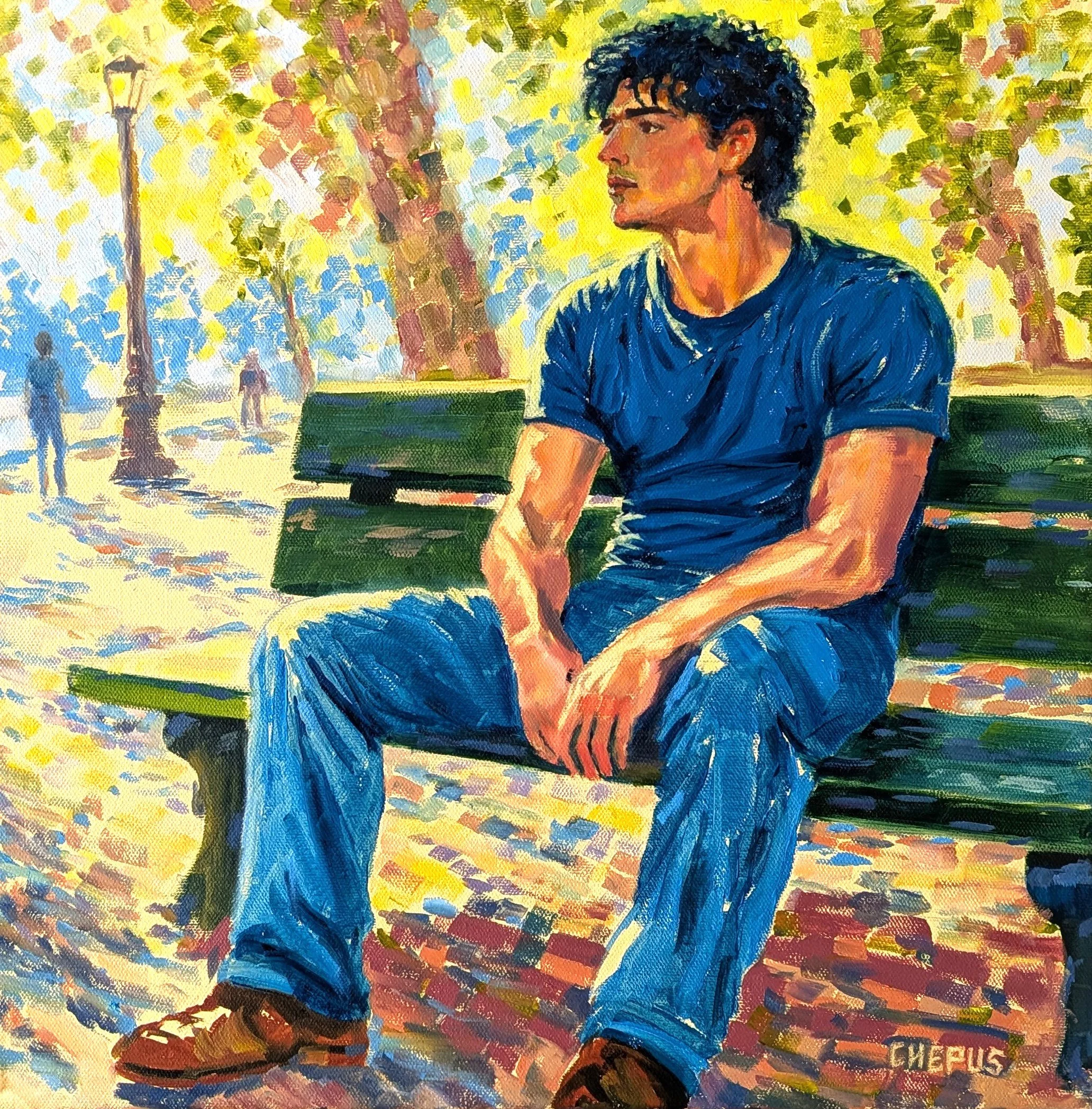 Solitude in the Park oil 16x16 $1600