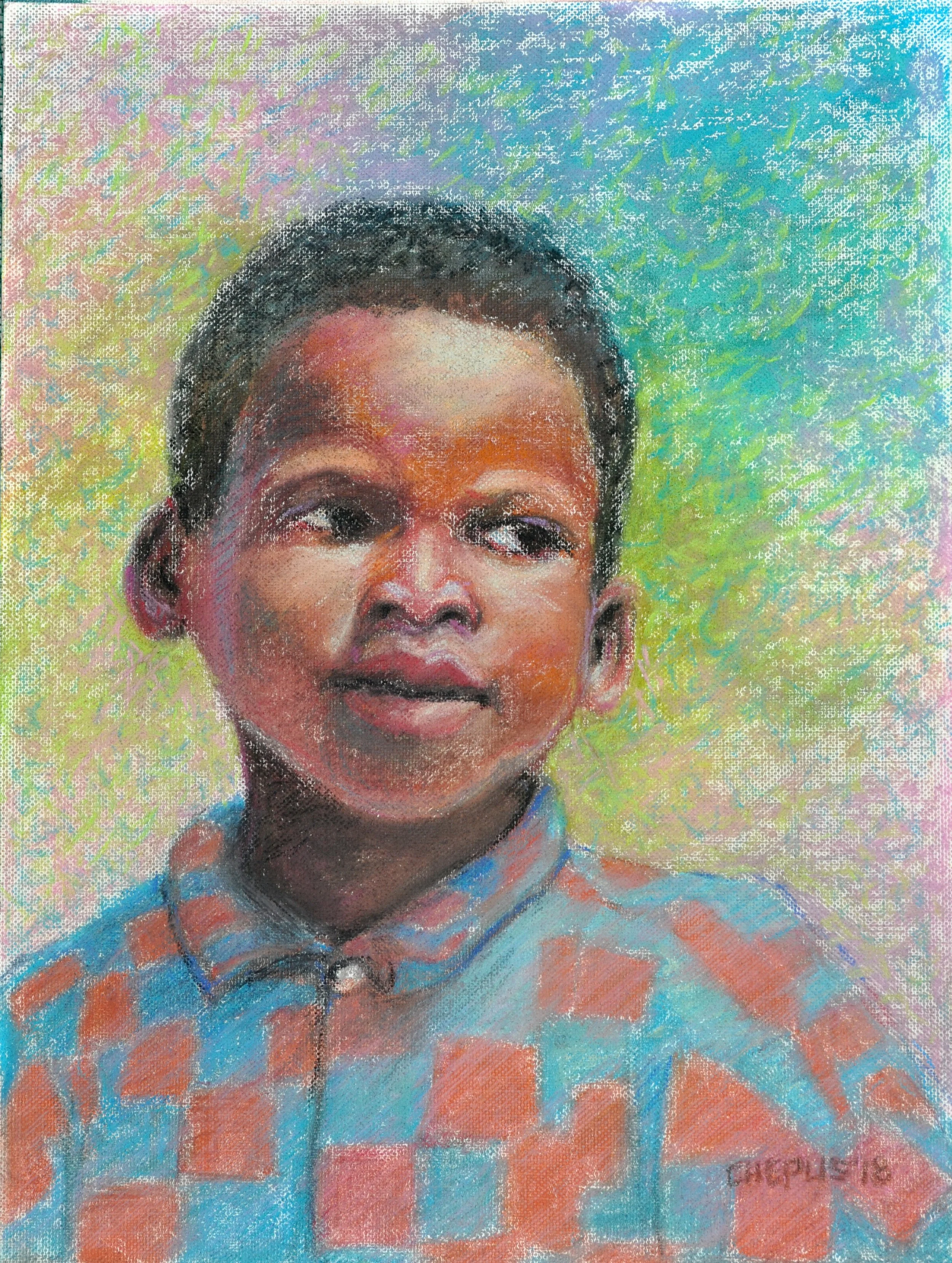 Black Boy pastel 16x12 $350