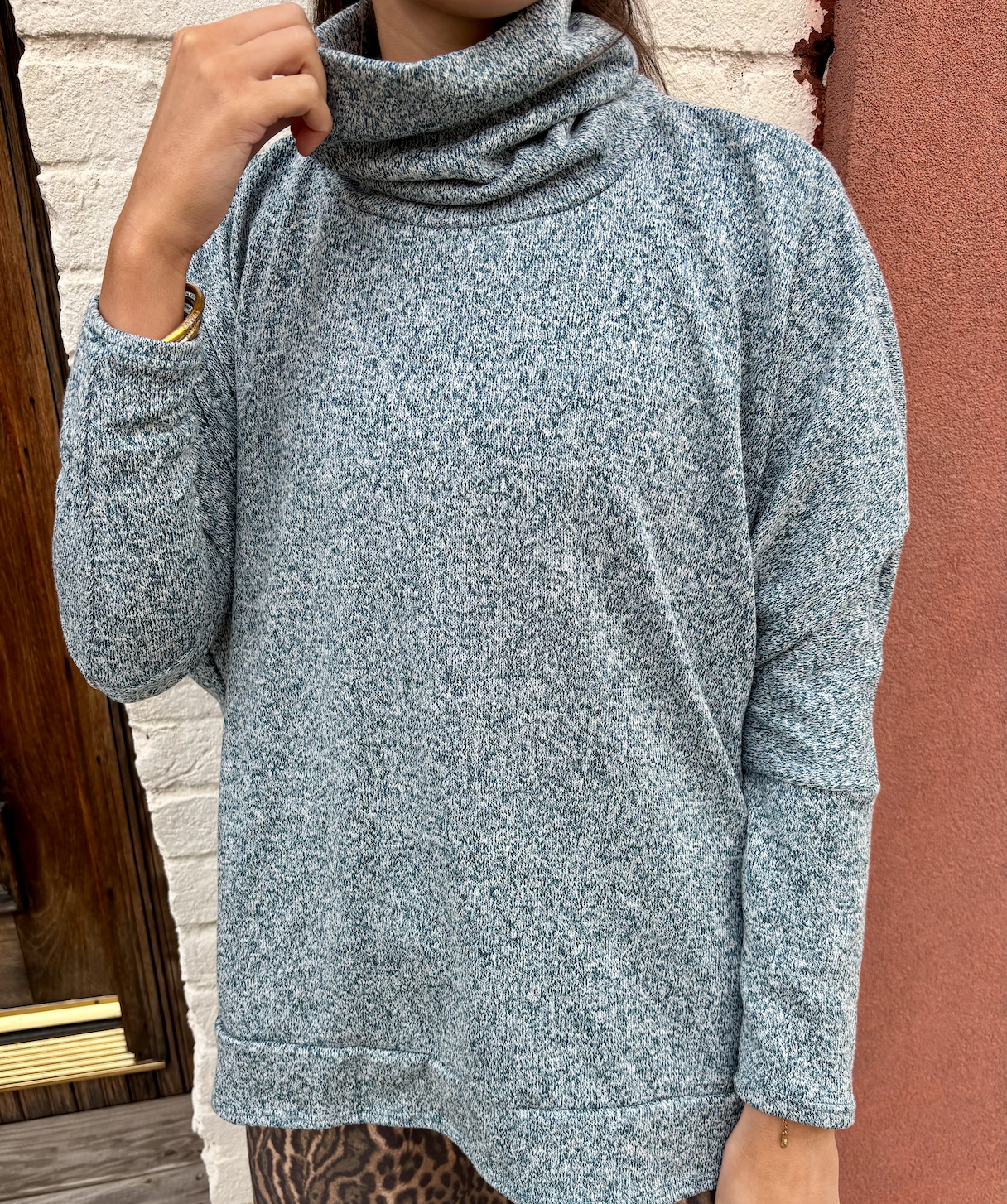 Dark Turquoise Turtle Neck