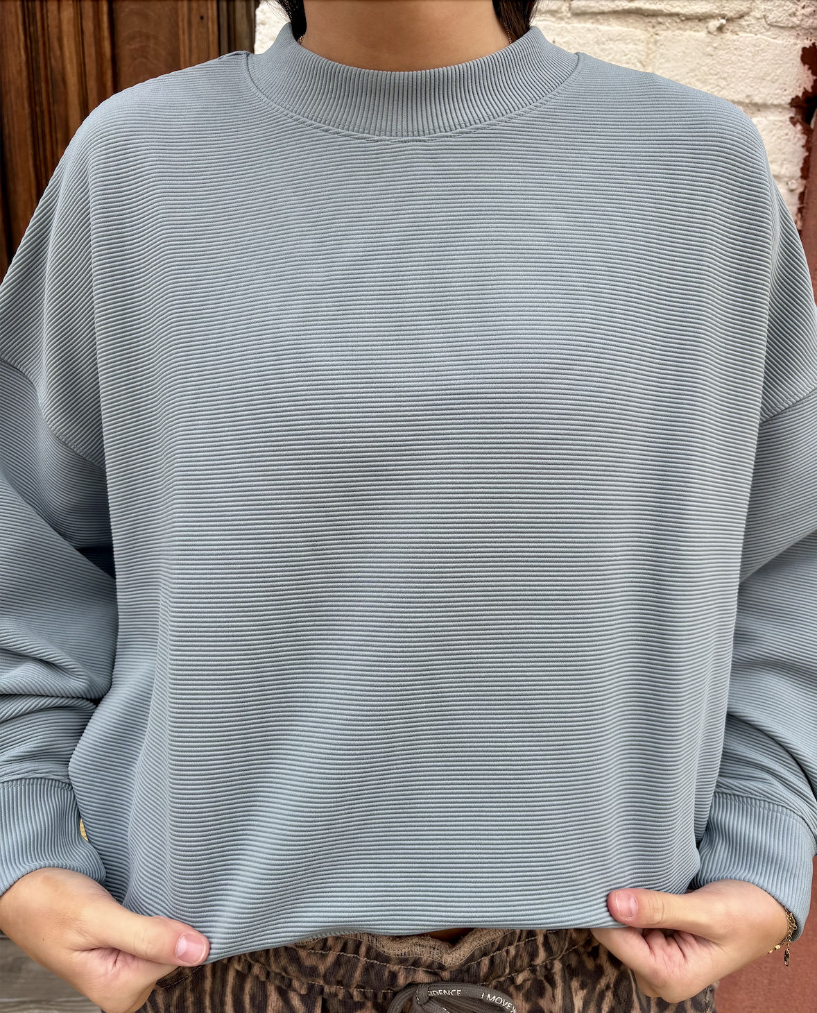 Fog Grey Mini Mock Neck