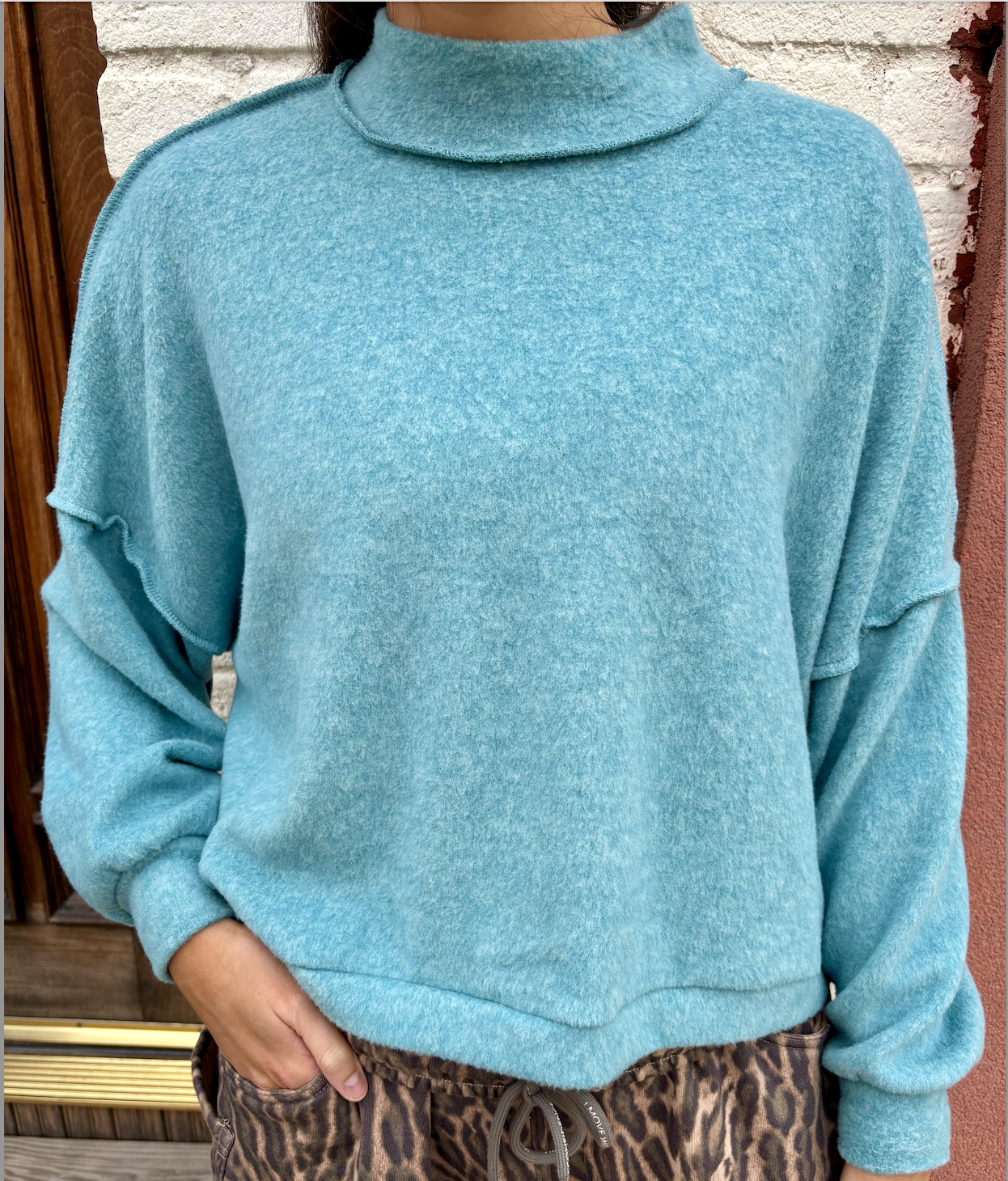 Turquoise Soft Mock Neck