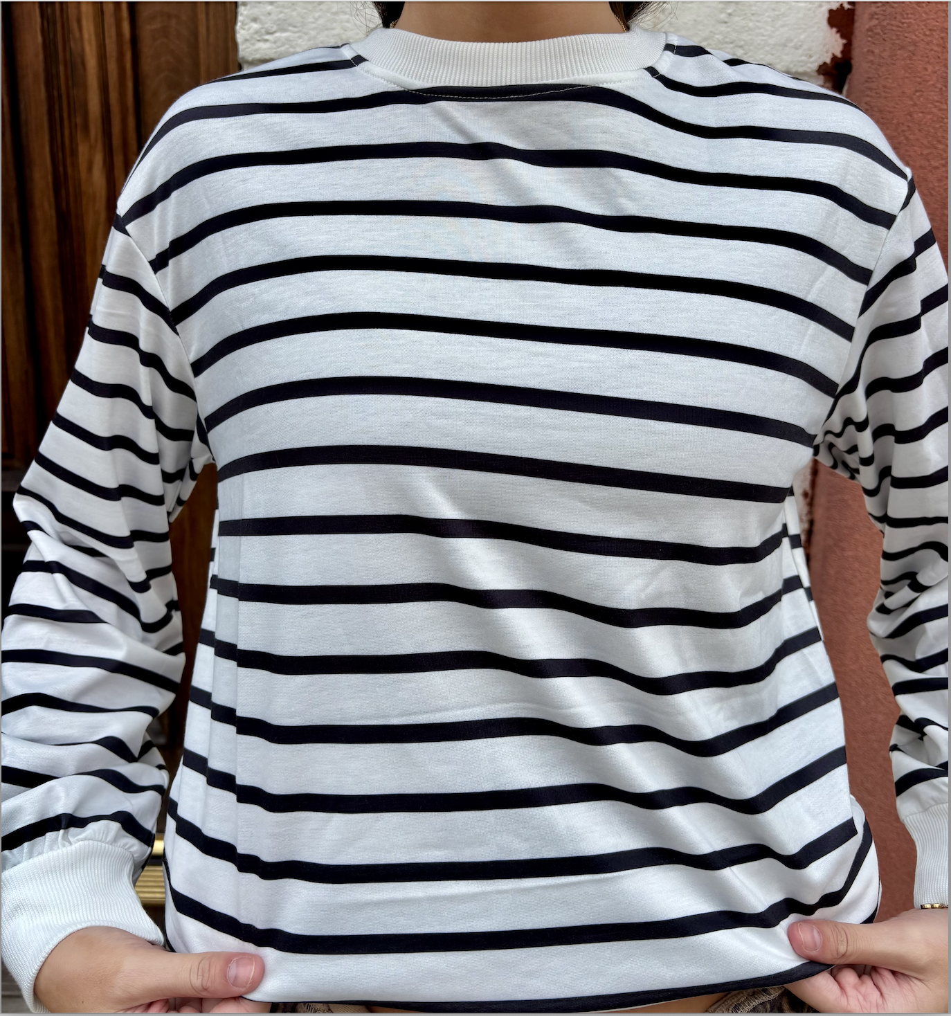 White With Black Stripes Long Sleeve
