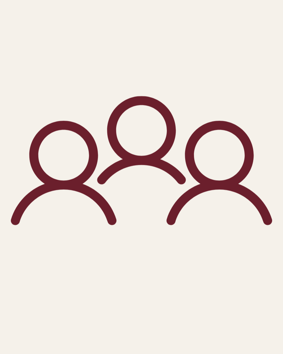 Icon of three people representing a group or team.