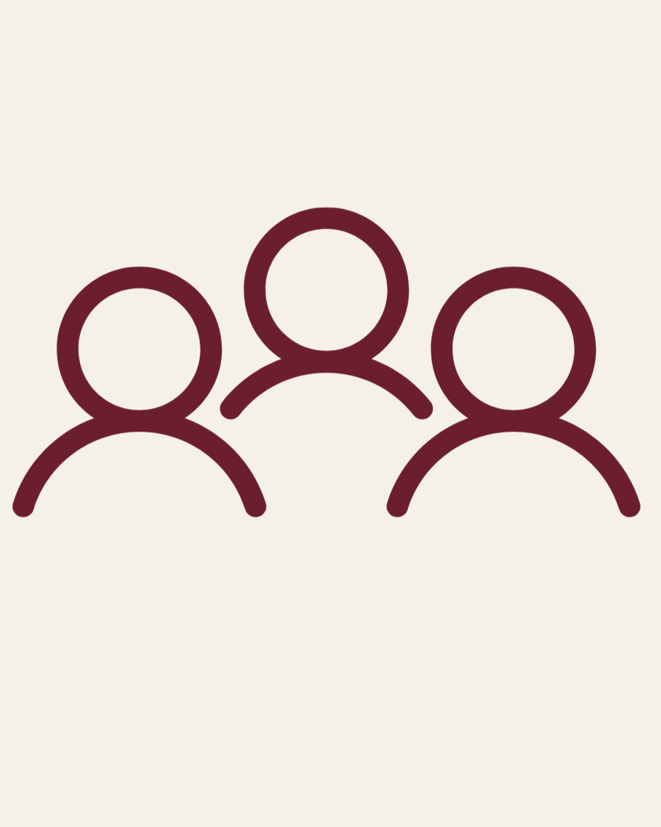 Icon of three stylized human figures representing a group or team.