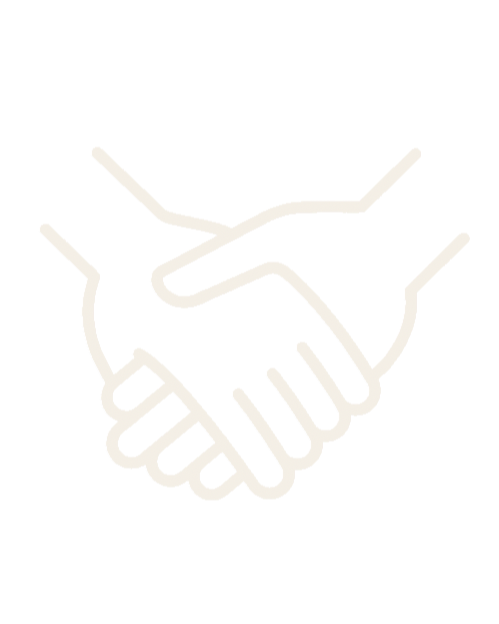 Outline of two hands shaking on a black background