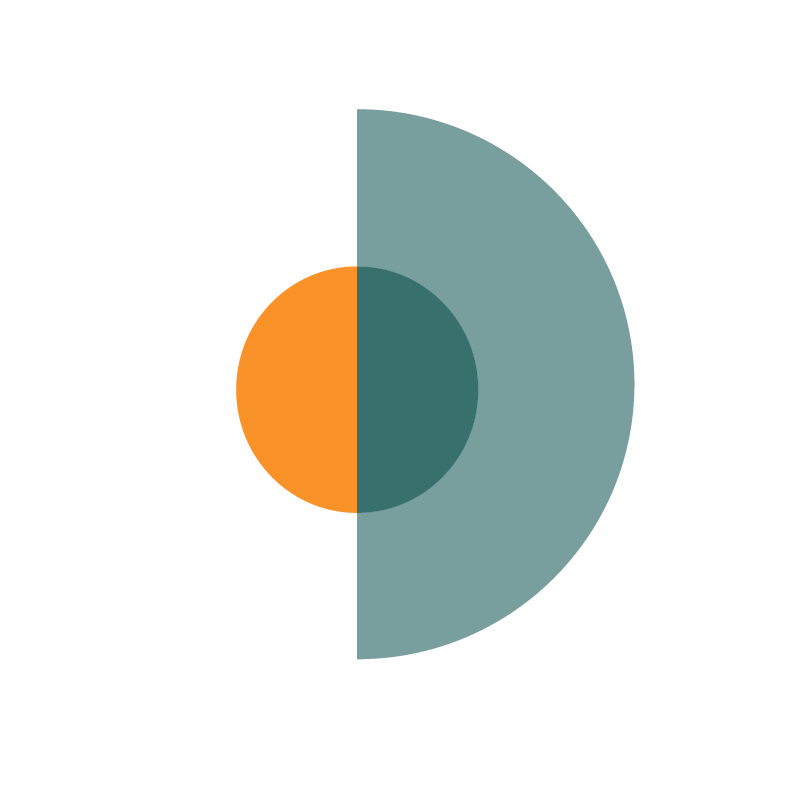 Orange and teal shapes