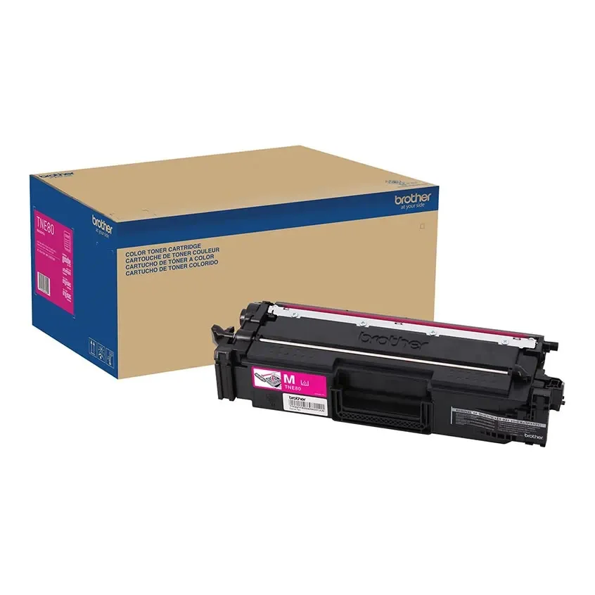 TNE80M Brother Genuine Super High‐yield Magenta Toner Cartridge.