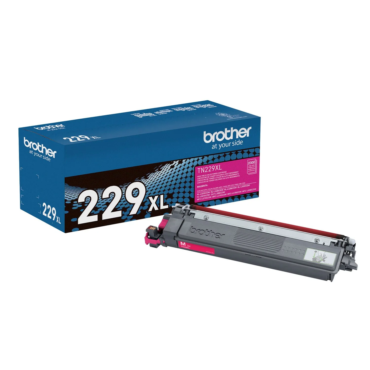 TN229XLM Brother Genuine High Yield Magenta Toner Cartridge