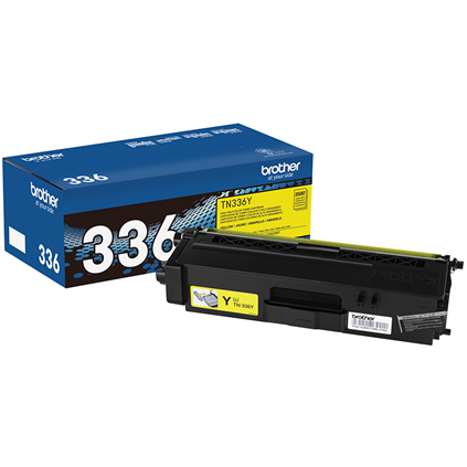 TN336Y Brother Genuine High-yield Yellow Toner Cartridge.