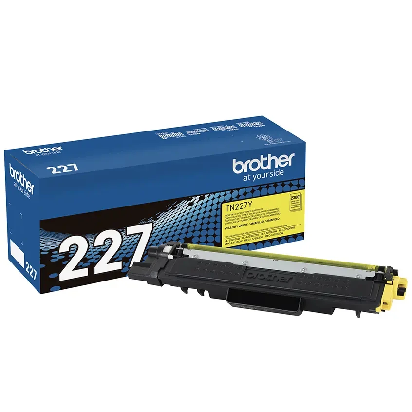 TN-227Y Brother Genuine High Yield Yellow Toner Cartridge.